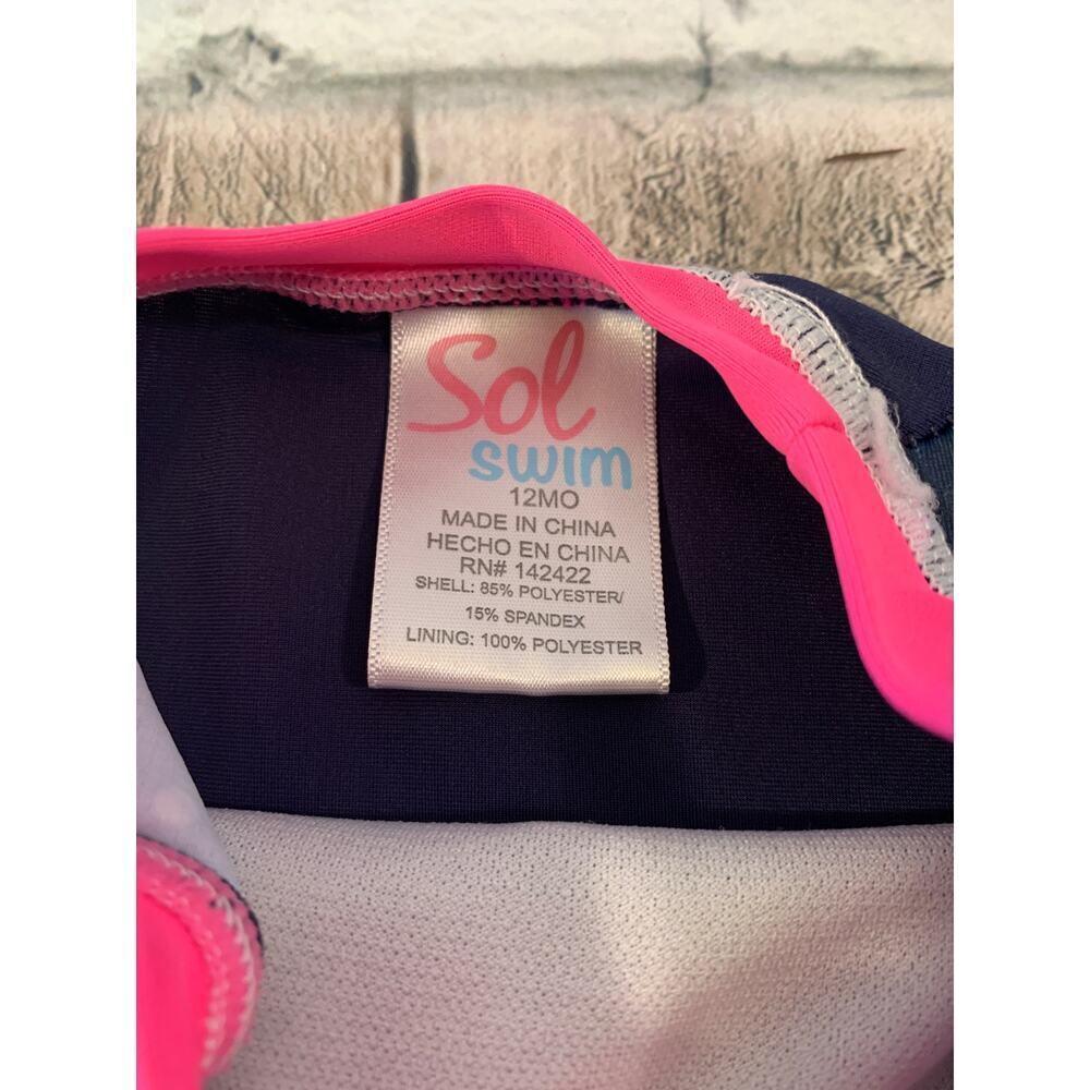 SOL SWIM Girl’s Two Piece Long Sleeve Swim Set / Size: 12 Months - Picture 2 of 11